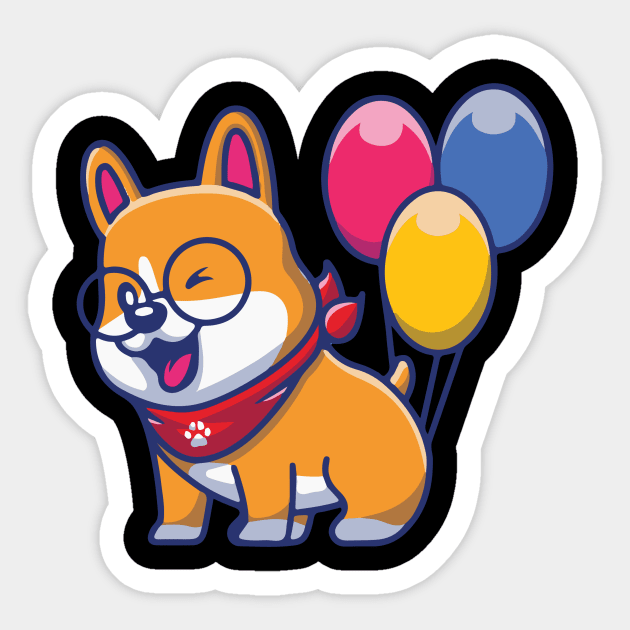 Corgi Dog Funny Cute Sticker by Cats Cute 